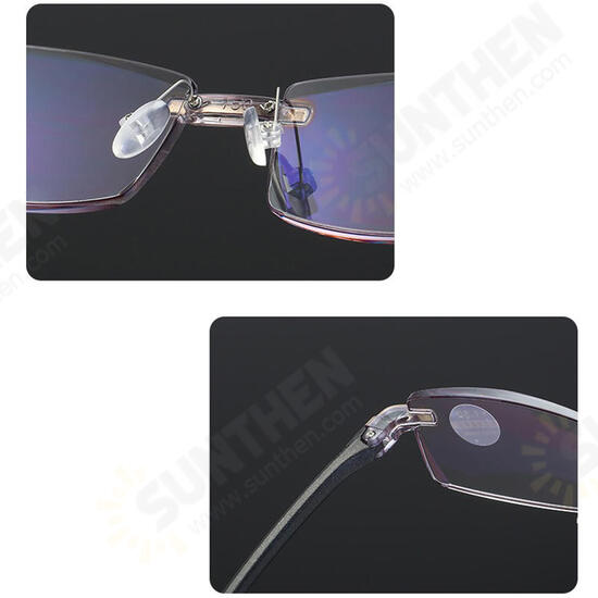 Frameless Diamond Trimming Reading Glasses Anti-blue Light Neutral Reading Glasses With Glasses Box