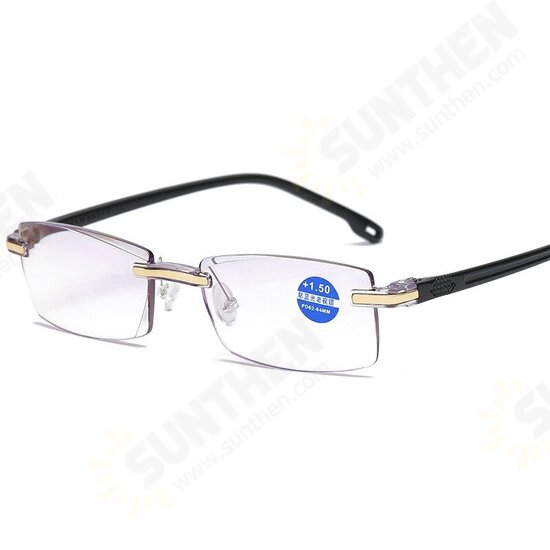 Frameless Diamond Trimming Reading Glasses Anti-blue Light Neutral Reading Glasses With Glasses Box