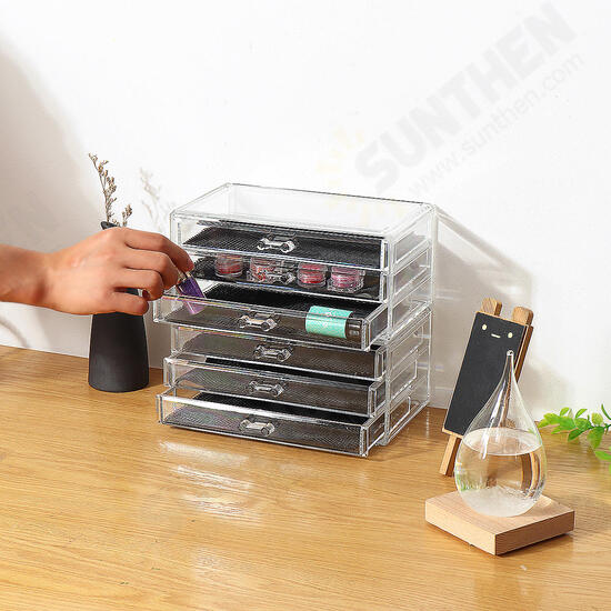 Gel Painted Plastic Phototherapy Glue Transparent Drawer Storage Box Acrylic Cosmetic Organizer