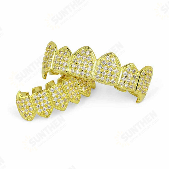 Gold Plated Glittering Diamonds Tooth Polisher Cap Bottom Mouth