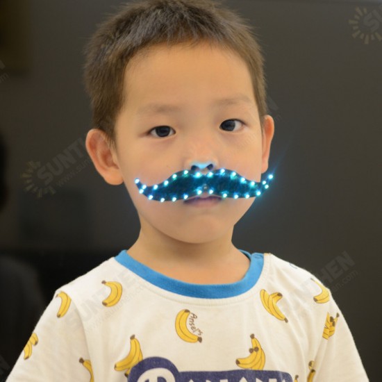 LED Fake Beard Glow Carnival Toys Halloween Christmas Gifts Cosplay Mustache