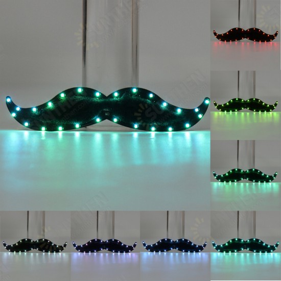 LED Fake Beard Glow Carnival Toys Halloween Christmas Gifts Cosplay Mustache