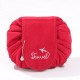 Lazy Big Capacity Cosmetic Bag Flannel Drawstring Travel Makeup Storage Bag