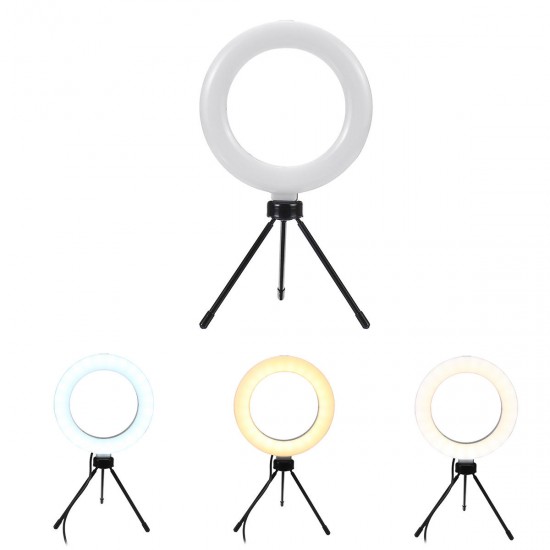 Photography LED Mirrors Selfie Ring Light 260MM Dimmable Camera Phone Lamp Fill Light with Table Tripods Phone Holder