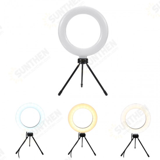 Photography LED Mirrors Selfie Ring Light 260MM Dimmable Camera Phone Lamp Fill Light with Table Tripods Phone Holder