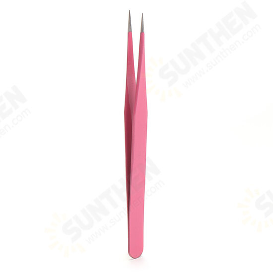 Stainless Steel Nail Nippers Straight Curved Tweezers Nail Rhinestone Paillette Glitter Picker Eye Makeup