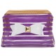 Stripe Transparent Cosmetic Bag Travel PVC Bow Tie Make Up Organizer Case