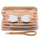 Stripe Transparent Cosmetic Bag Travel PVC Bow Tie Make Up Organizer Case