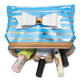 Stripe Transparent Cosmetic Bag Travel PVC Bow Tie Make Up Organizer Case Stripe Transparent Cosmetic Bag Travel PVC Bow Tie Make Up Organizer Case