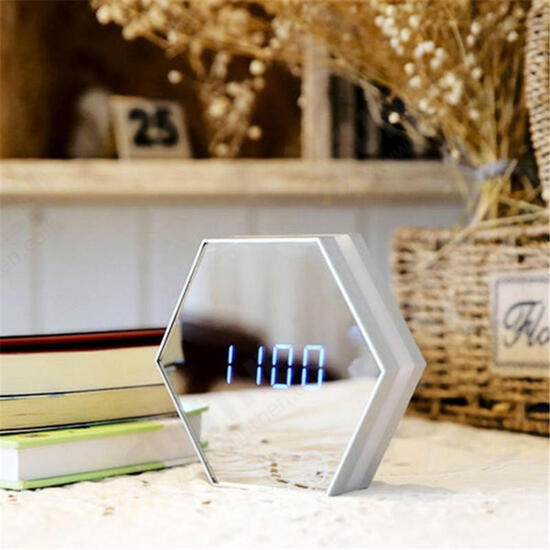 Three-Color Multi-function Mirror LED Makeup Mirror Light Night Light Alarm Clock Three-Color Multi-function Mirror LED Makeup Mirror Light Night Light Alarm Clock