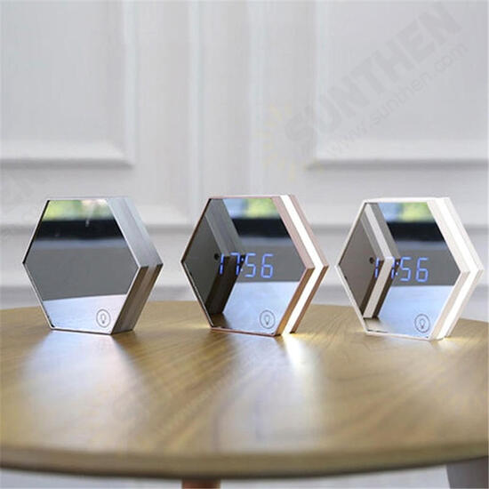 Three-Color Multi-function Mirror LED Makeup Mirror Light Night Light Alarm Clock Three-Color Multi-function Mirror LED Makeup Mirror Light Night Light Alarm Clock