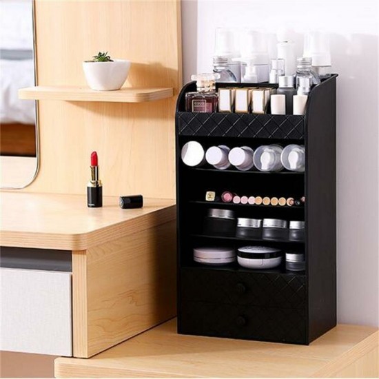 White Plastic Jewelry Cosmetic Storage Bag Small Drawer Organizer Box Multi-functional Desk Sundries Makeup Storage Case Container