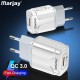 18W QC3.0 USB Charger Fast Charging for Samsung Galaxy S21 Note S20 ultra Huawei Mate40 P50 OnePlus 9 Pro
