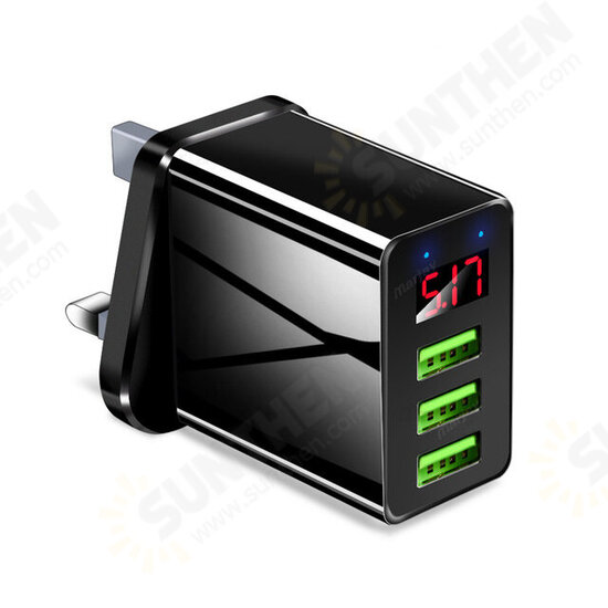 3.1A LED Display 3 Ports Fast Charging Smart USB Universal Wall Charger EU US UK Plug for iPhone 11 Pro Max for Samsung S10 K30 Tablet LG 3.1A LED Display 3 Ports Fast Charging Smart USB Universal Wall Charger EU US UK Plug for iPhone 11 Pro Max for Samsung S10 K30 Tablet LG