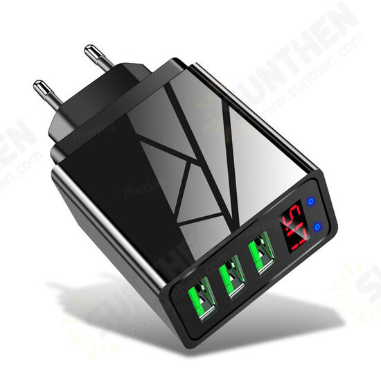 3.1A LED Display 3 Ports Fast Charging Smart USB Universal Wall Charger EU US UK Plug for iPhone 11 Pro Max for Samsung S10 K30 Tablet LG 3.1A LED Display 3 Ports Fast Charging Smart USB Universal Wall Charger EU US UK Plug for iPhone 11 Pro Max for Samsung S10 K30 Tablet LG