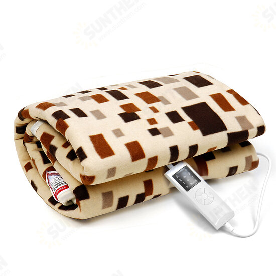 100W Electric Heated Blanket Timing 5-speed Adjustment Heating Blanket LED Digital Display Flannel Electric Blanket