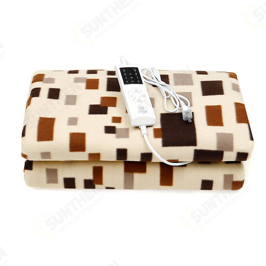 100W Electric Heated Blanket Timing 5-speed Adjustment Heating Blanket LED Digital Display Flannel Electric Blanket