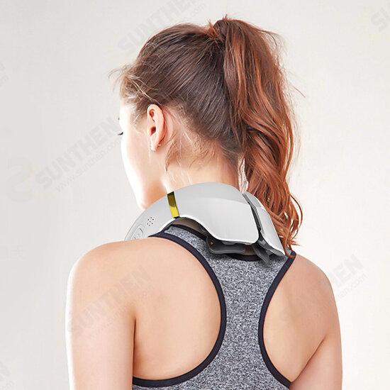 12D Low Frequency Pulse Smart Shoulder Neck Massager Constant Temperature Hot Compress Cervical Spine Massager Lighteight Remote Control Neck Massager