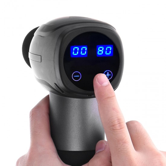 1500mah 6-speed Display Brushless Muscle Relief Massage Quiet Vibration Deep Tissue Electric Massager Cordless Percussion Massager Sport Recovery W/6 Head
