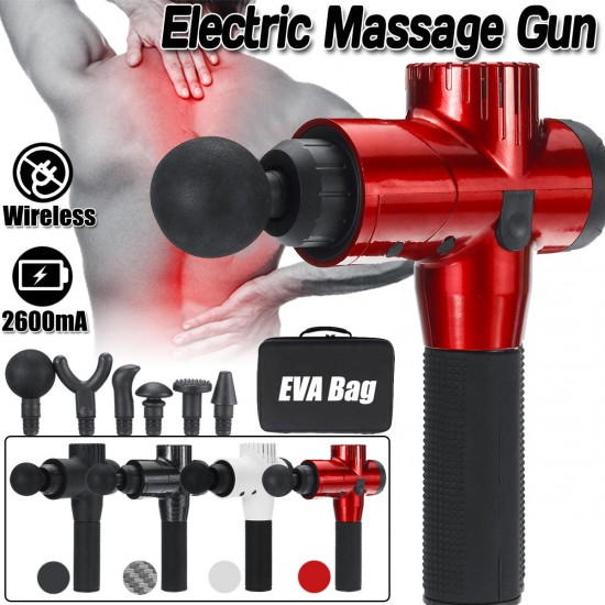 16.8V 2600mAh Li-ion Battery Mulscle Relief Massager Electric MASSAGER 5 Gear Handheld Cordless Tissue Percussion Massage W/EVA Bag Percussion Massager