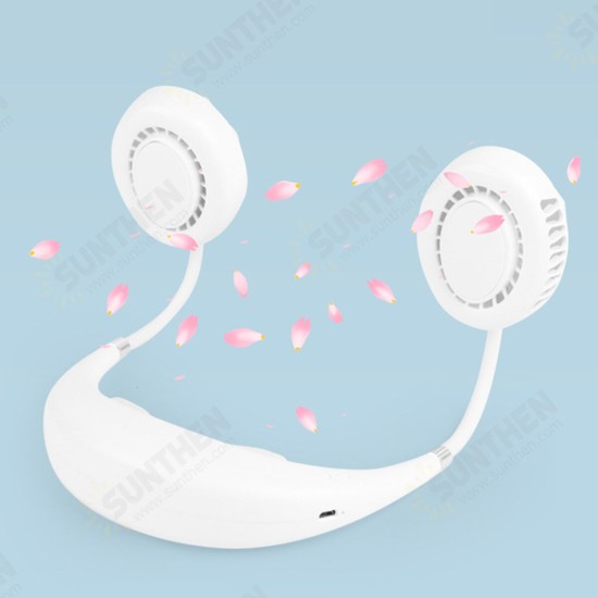 2 in 1 Neck Vibration Massager Hanging Sport Fan Rechargeable 360° Rotation Turbofan