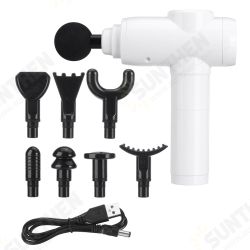 2000mAh Electric Muscle Massager USB Rechargable 20 Speeds With 8 Heads Deep Vibration Relaxing Therapy Device 2000mAh Electric Muscle Massager USB Rechargable 20 Speeds With 8 Heads Deep Vibration Relaxing Therapy Device