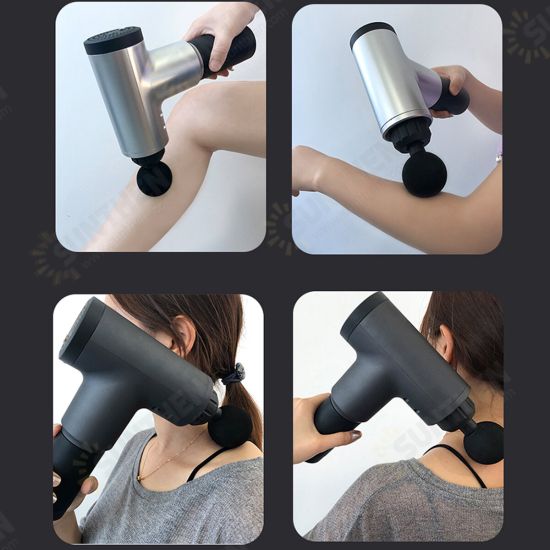 2000mAh Professional Fascia Massager 6 Speeds Muscle Relaxation Massage Guns + 4 Massage Heads