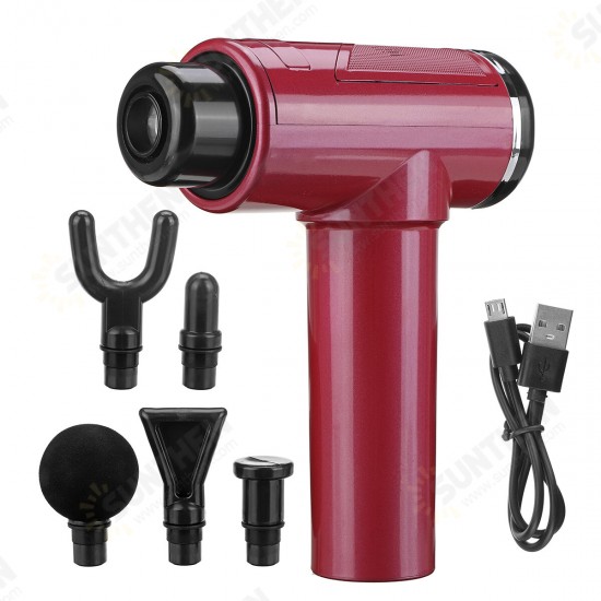 3600-4800r/min 6 Speed Muscle Relief Massage Therapy USB Vibration Deep Tissue Electric Percussion Massager Device With 5 Heads 3600-4800r/min 6 Speed Muscle Relief Massage Therapy USB Vibration Deep Tissue Electric Percussion Massager Device With 5 Heads