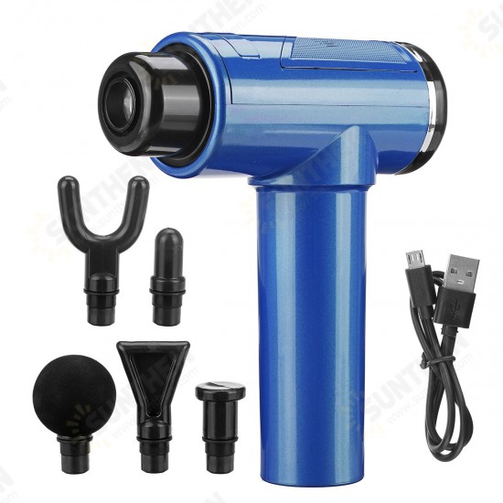 3600-4800r/min 6 Speed Muscle Relief Massage Therapy USB Vibration Deep Tissue Electric Percussion Massager Device With 5 Heads 3600-4800r/min 6 Speed Muscle Relief Massage Therapy USB Vibration Deep Tissue Electric Percussion Massager Device With 5 Heads