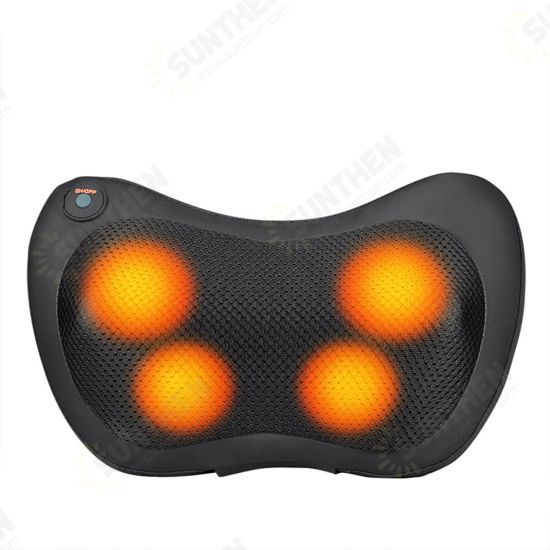 4/8 Heads Electric Shiatsu Massager Pillow Infrared Heating Back Neck Pillow Car Seat Cushion Electric Massager