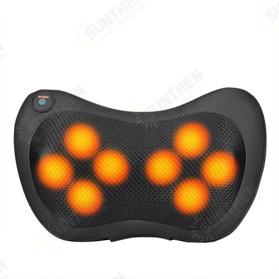 4/8 Heads Electric Shiatsu Massager Pillow Infrared Heating Back Neck Pillow Car Seat Cushion Electric Massager