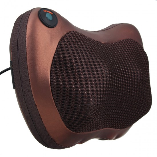 4D Electric Massager Lumbar Pillow Neck Back Massage Heat Kneading Cushion For Home Office Car