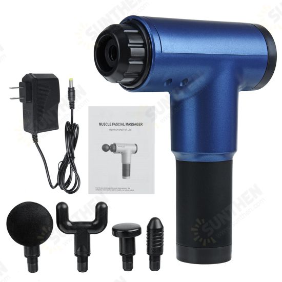 7200rpm 2500mah LCD Electric Fascia Massager 6 Speeds Muscle Pain Relief Therapy Device W/ 4 Head 7200rpm 2500mah LCD Electric Fascia Massager 6 Speeds Muscle Pain Relief Therapy Device W/ 4 Head