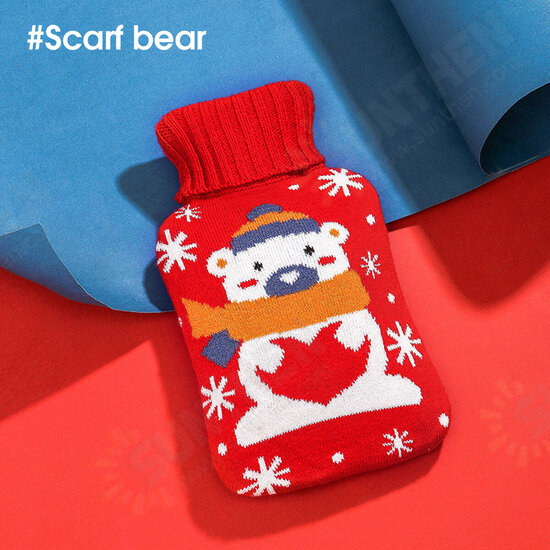 Christmas Hand Warmer Water Injection Hot Water Bag Hot Water Bottle With Knitted Cover for Christmas Gift Bottles Christmas Hand Warmer Water Injection Hot Water Bag Hot Water Bottle With Knitted Cover for Christmas Gift Bottles