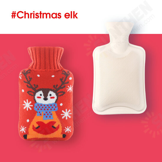 Christmas Hand Warmer Water Injection Hot Water Bag Hot Water Bottle With Knitted Cover for Christmas Gift Bottles Christmas Hand Warmer Water Injection Hot Water Bag Hot Water Bottle With Knitted Cover for Christmas Gift Bottles
