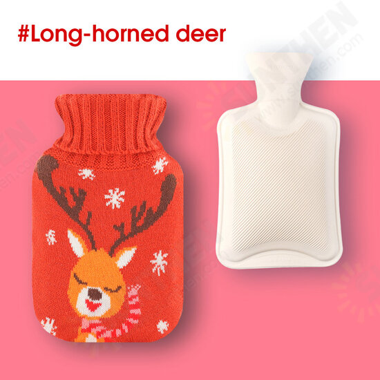 Christmas Hand Warmer Water Injection Hot Water Bag Hot Water Bottle With Knitted Cover for Christmas Gift Bottles Christmas Hand Warmer Water Injection Hot Water Bag Hot Water Bottle With Knitted Cover for Christmas Gift Bottles