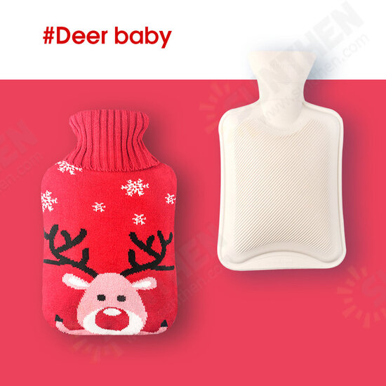 Christmas Hand Warmer Water Injection Hot Water Bag Hot Water Bottle With Knitted Cover for Christmas Gift Bottles Christmas Hand Warmer Water Injection Hot Water Bag Hot Water Bottle With Knitted Cover for Christmas Gift Bottles