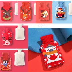 Christmas Hand Warmer Water Injection Hot Water Bag Hot Water Bottle With Knitted Cover for Christmas Gift Bottles Christmas Hand Warmer Water Injection Hot Water Bag Hot Water Bottle With Knitted Cover for Christmas Gift Bottles