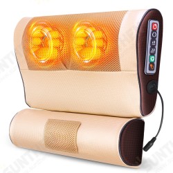 Double 8D Electric Massage Pillow Body Infrared Heating Neck Shoulder Back Pillow Massager Double 8D Electric Massage Pillow Body Infrared Heating Neck Shoulder Back Pillow Massager