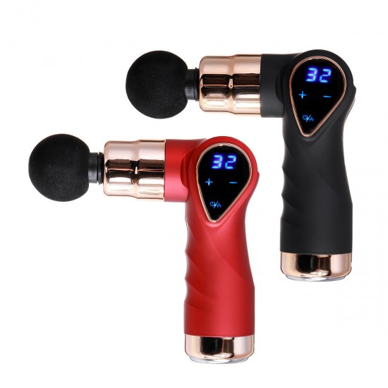 Mini Foldable Touch LCD Screen Massage Gun Hot Compress Function Muscle Fascia Relex Massager Long-lasting Power Muscle Massager