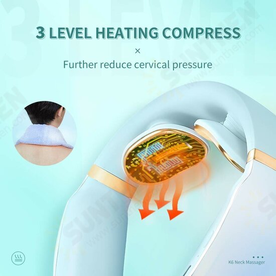 K6 Neck Massager With Heat For Neck Pain Relief Intelligent Cordless Neck Relax Massager Portable Cervical Massager For Women Men Deep Tissue Electric Neck Massagers Use At Home Office Outdoor