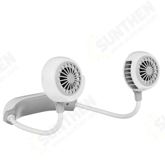 USB Rechargeable Portable Hanging Neck Fan 3 Speeds LED Rechargeable Mini Sports Fans