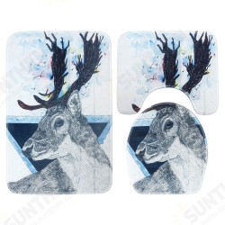 3 Pcs Bath Mat Non-Slip Pedestal Floor Carpet Rugs Toilet Lid Cover Bathroom 3 Pcs Bath Mat Non-Slip Pedestal Floor Carpet Rugs Toilet Lid Cover Bathroom