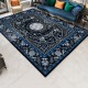 Anti-Slip Floor Mat Navy Blue Super Soft Print Traditional Persian Door Entrance Mat