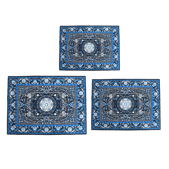 Anti-Slip Floor Mat Navy Blue Super Soft Print Traditional Persian Door Entrance Mat