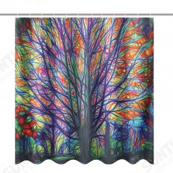 Colorful Dreamy Tree Pattern Bathroom Waterproof Shower Curtain Floor Mat Pedestal Rug Toilet Lid Cover Bath Mat Colorful Dreamy Tree Pattern Bathroom Waterproof Shower Curtain Floor Mat Pedestal Rug Toilet Lid Cover Bath Mat