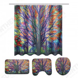 Colorful Dreamy Tree Pattern Bathroom Waterproof Shower Curtain Floor Mat Pedestal Rug Toilet Lid Cover Bath Mat Colorful Dreamy Tree Pattern Bathroom Waterproof Shower Curtain Floor Mat Pedestal Rug Toilet Lid Cover Bath Mat