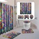 Colorful Dreamy Tree Pattern Bathroom Waterproof Shower Curtain Floor Mat Pedestal Rug Toilet Lid Cover Bath Mat