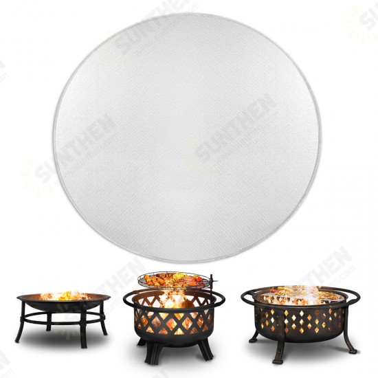 24/36In Fire Pit Mat Round Fireproof High Temperature Resistant Moisutre-proof Mat for Deck Patio