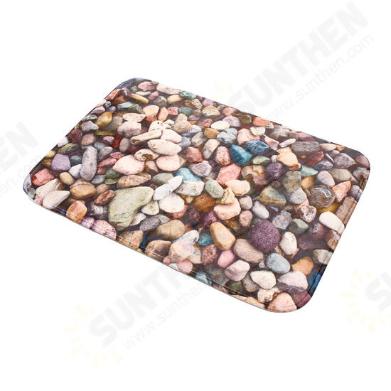 Stones Soft Flannel Kitchen Living Room Floor Mat Rug Non-slip Door Mat Carpet